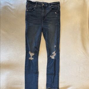 Abercrombie & Fitch Dark Blue Distressed Skinny Jeans
